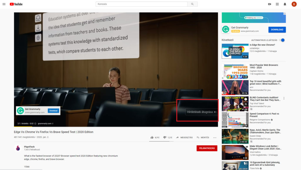 mbrave böngészőt kellene használnod youtube reklám mycryptoption