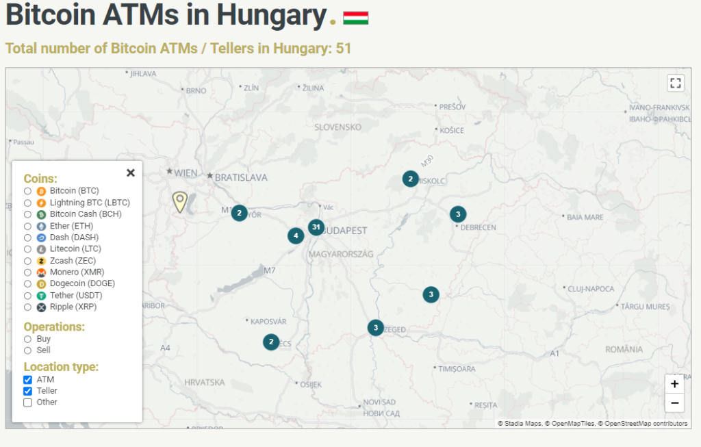 bitcoin atm vásárlás automata magyarországon