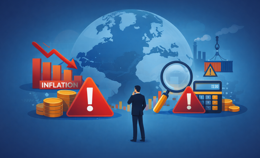 világgazdasági körkép inflációval, gazdasági kockázatokkal és piaci bizonytalansággal