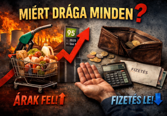 Miért drága minden – emelkedő árak és csökkenő fizetések illusztrációja