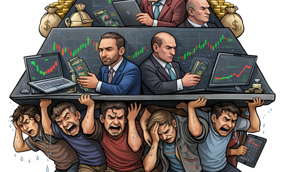 Pénzügyi piacok hierarchiája – befektetők és kereskedők terhelése a rendszer alján