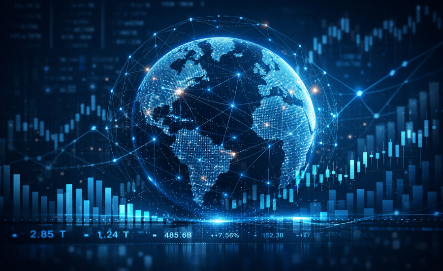 crypto market cap 2026 global blockchain network visualization