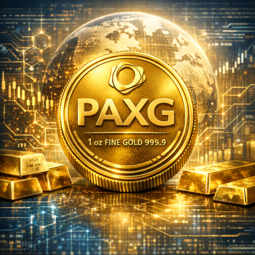 👉 PAXG digitális arany token aranyrudakkal és blockchain háttérrel