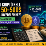Kriptó staking passzív jövedelem számítás ETH és EGLD példákkal havi 50–500 dollár bevételhez